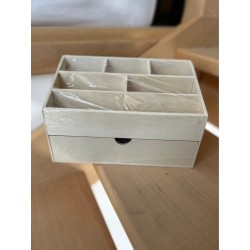 Boite de rangement de bureau - organiseur de bureau - 7 compartiments, 1 tiroir